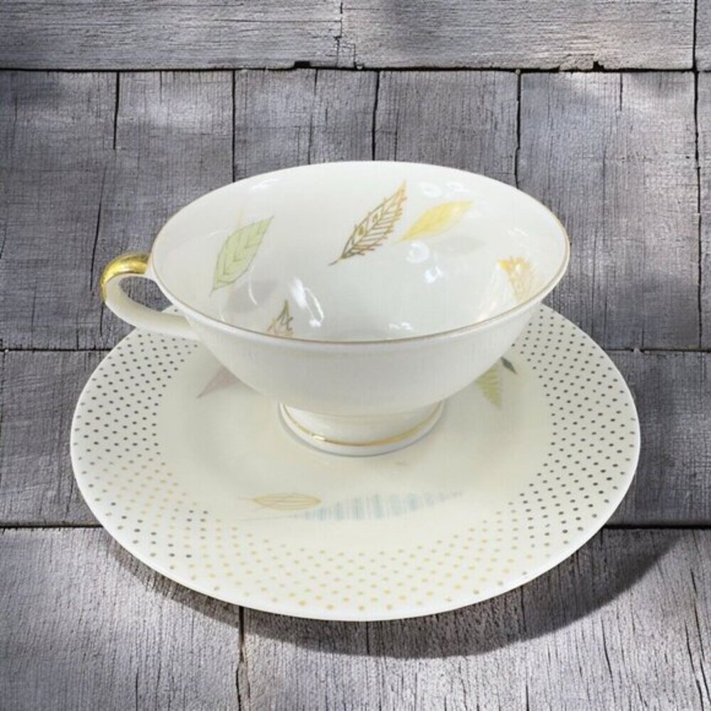 Antique Zeh Scherzer Bavaria Porcelain Teacup And Saucer Set Germany Vintage